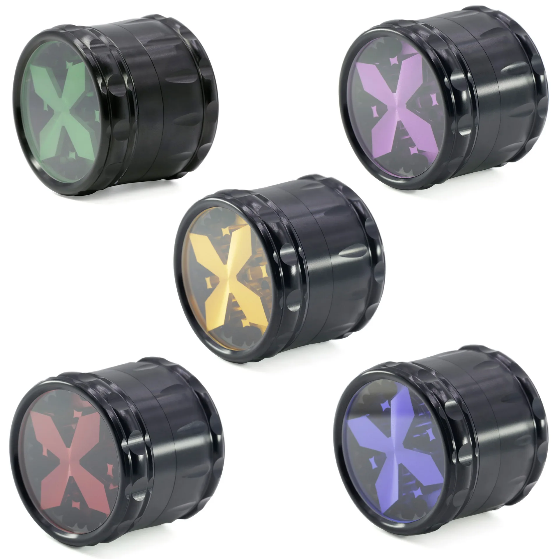 

Wholesale Aluminum Alloy 4 Part Chamfer Drum Cross Smoke Grinder Dry Herb Tobacco Grinder, Picture