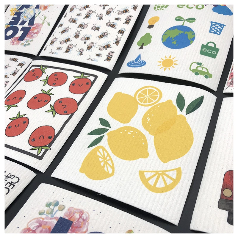 

Custom Print Germany High Quality Swedish Kitchen Dish Cloths Compostable, White