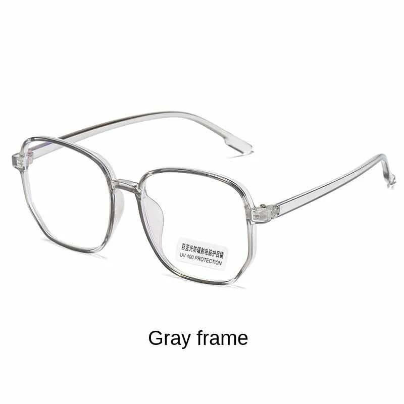 

Manufacturer's anti Blu ray flat lens plain polygon large frame frame 2021 new type can be equipped with myopia frame