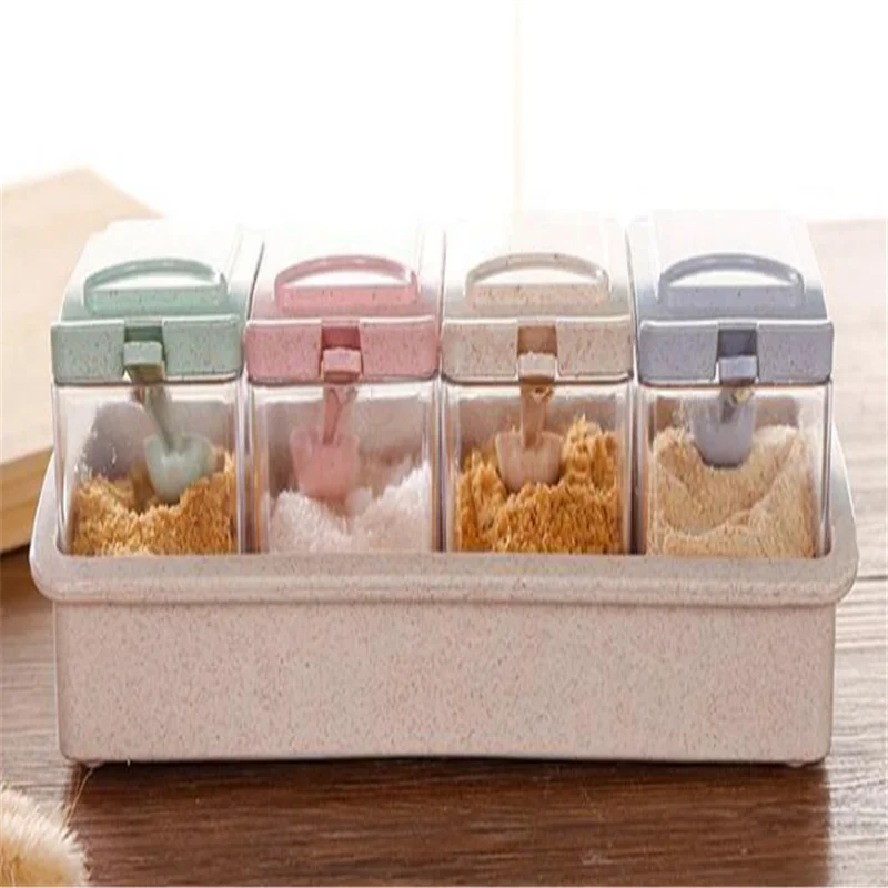 

PS+Wheat Healthy Eco-Friendly Convenient Storage Bottles Multiple Design Detachable Washable Storage Jars, Brown