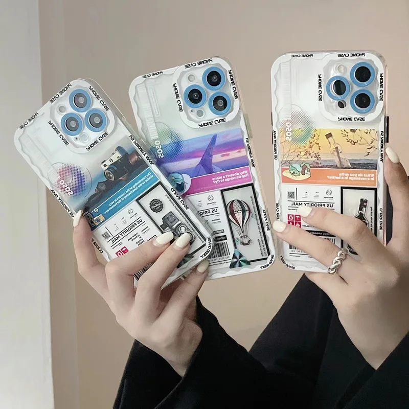 

Newest Cool Travel Cases For iPhone 13 Pro Max Soft TPU Bumper Phone Case For iPhone 13 12 11 Pro XS Max With Camera Protection