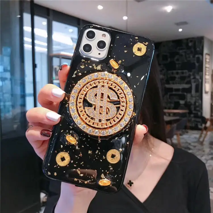 

2021 New Luxury Shockproof Custom dollar spinning top design Cover For Iphone 11 Pro Max Tpu Mobile Cell Phone Case