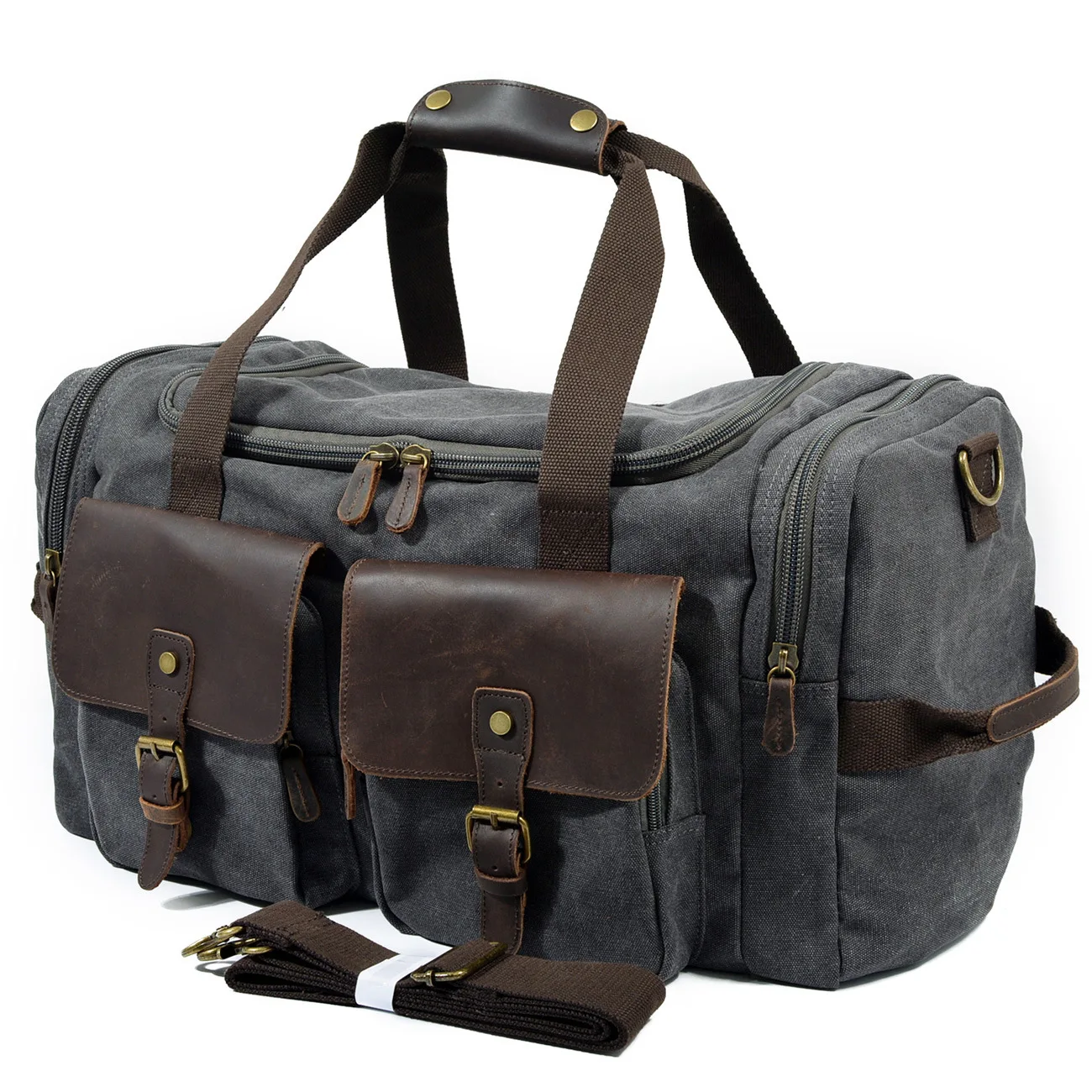 

TB140 Retro business mens large weekender canvas duffel bag shoulder multi pocket luggage travel bags