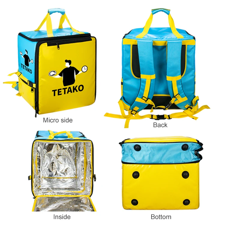 
Expandable Large Motorcycle Aluminium Foil Thermal Lunch Food Delivery Bag Cooler Pizza Bike Insulated Food Delivery Backpack 