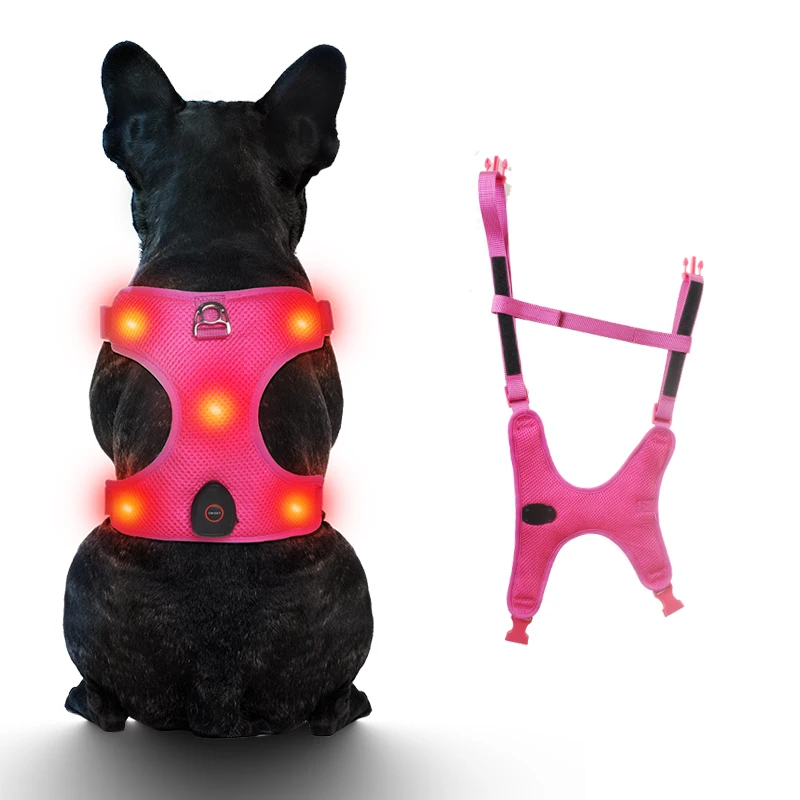

Manufacturer wholesale outdoor nylon adjustable custom rechargeable led dog harness