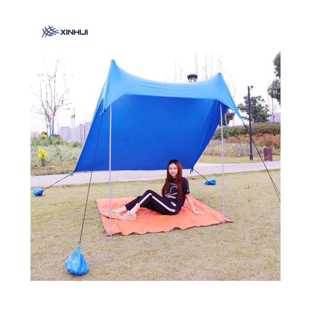

Outdoor Lightweight Sun Protection Stretch Lycra fiber Beach Shade Tent, Blue/green/red
