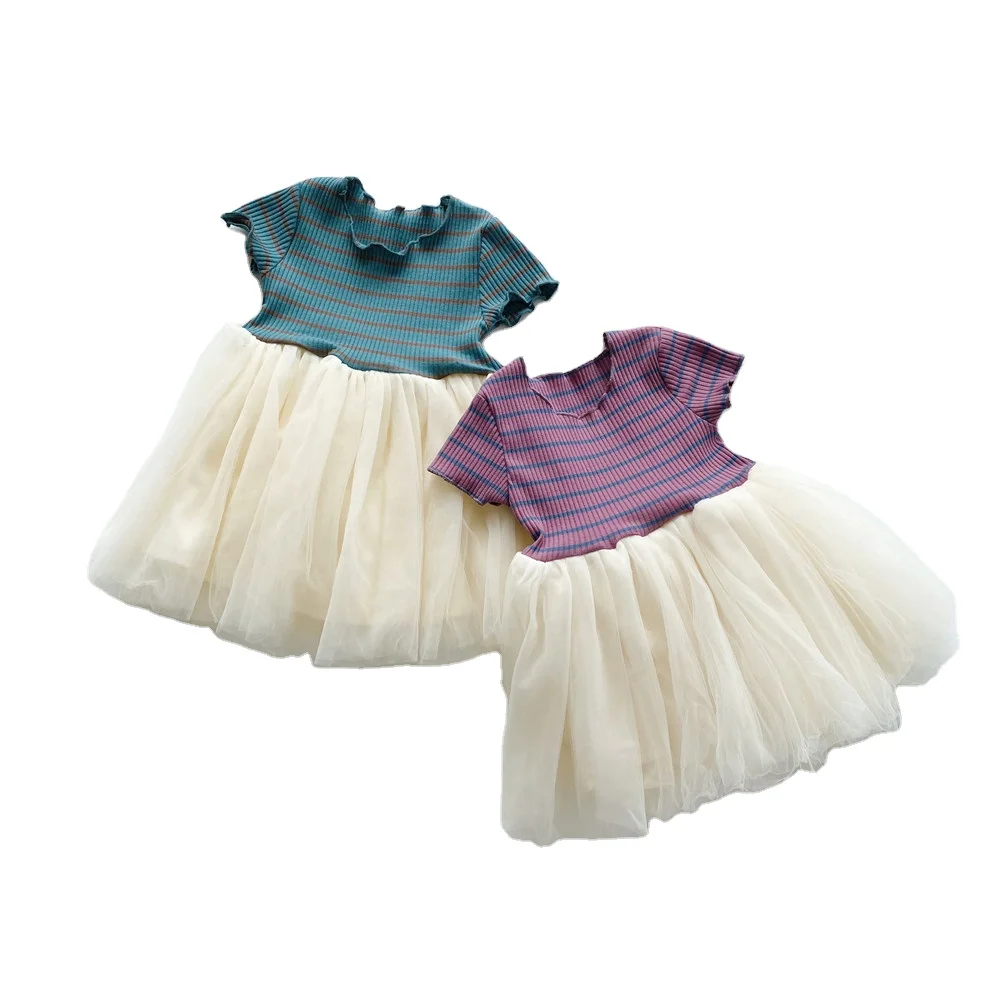 

Good sale kids patchwork princess dresses children casual dress girls' yarn skirts, As picture