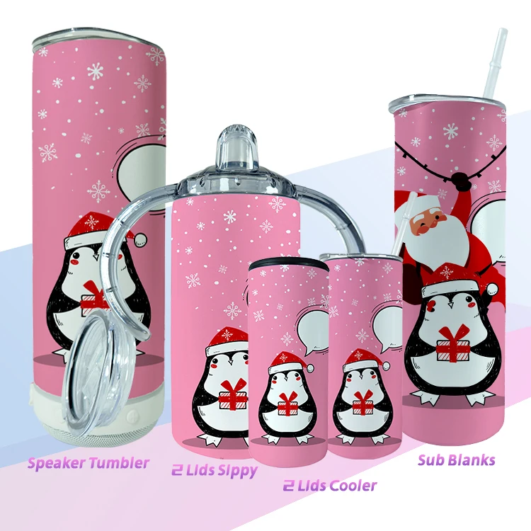 

Christmas Cups sublimation blanks straight skinny tumbler 20 oz double wall vacuum insulated slim sublimation tumbler