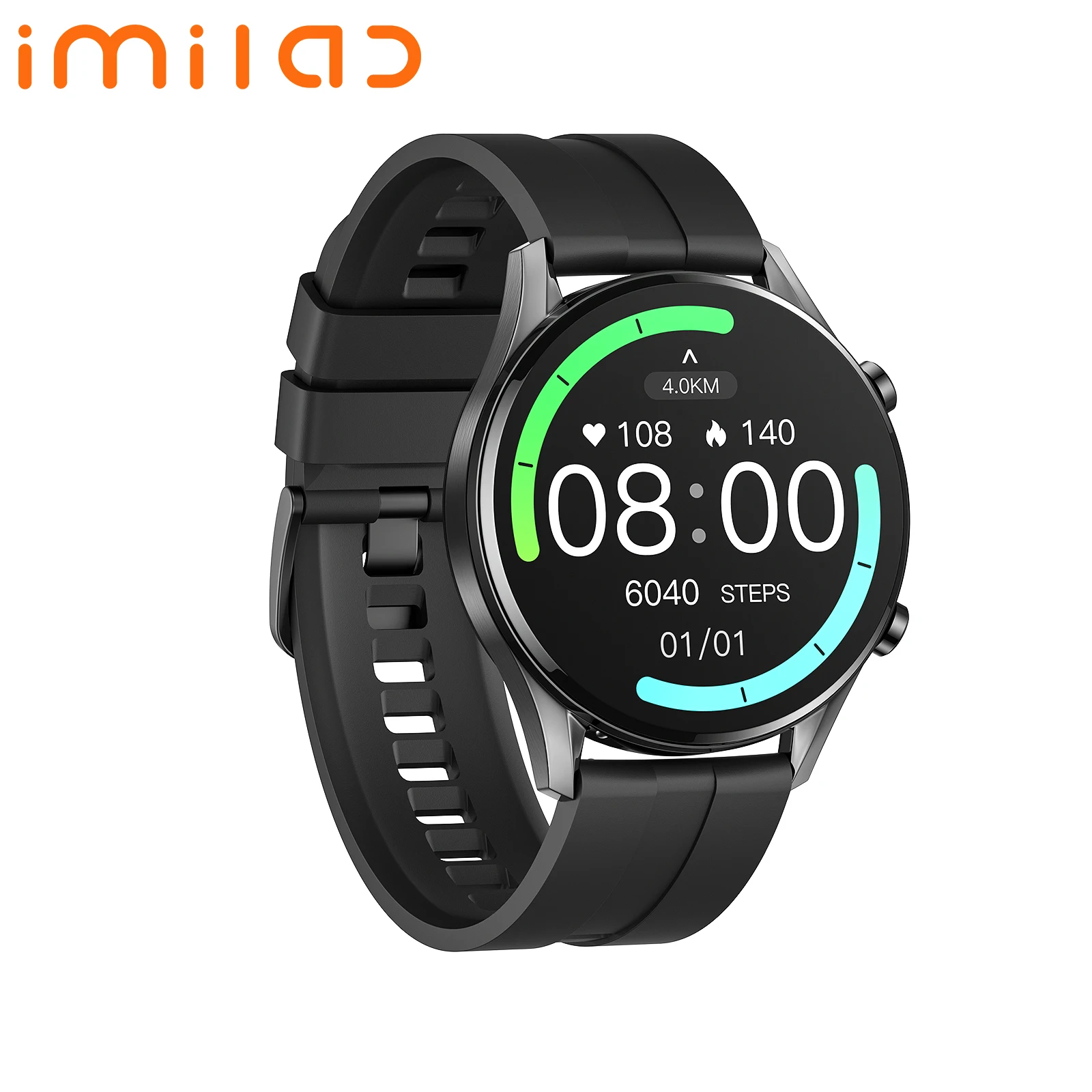 

Imilab W12 Promotional products black round IP68 waterproof watch HD display smart watch W12