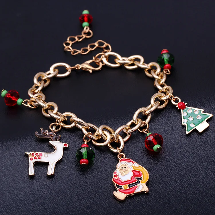 

2021 New Arrival Alloy Christmas Old Man Bracelet Jewelry Christmas Tree Gift Bracelet For Women Girls, Picture shows