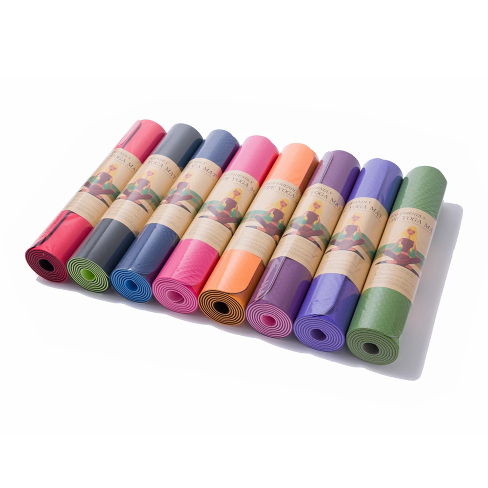 

Timecreate 183x61cm 183x80cm 6mm 8mm 10mm different size different thickness colorful custom logo tpe yoga mat, Black,blue,green,grey,purple,pink,red,orange or according to pantone