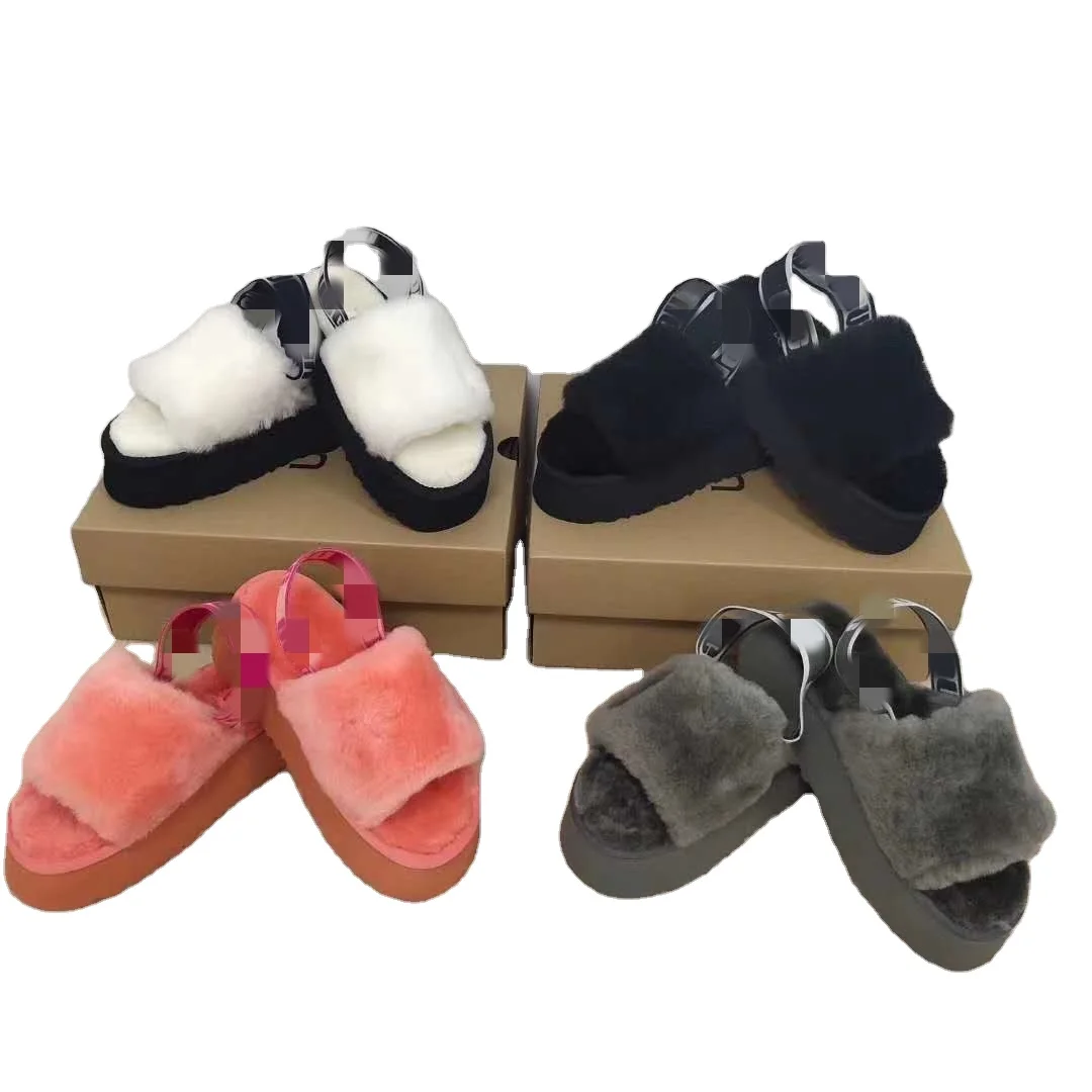 

2021Spring/Summer Hot Sell women Slippers Colorful Slipper Outdoor Sandals Fuzzy Slippers, Black/pink/green/white