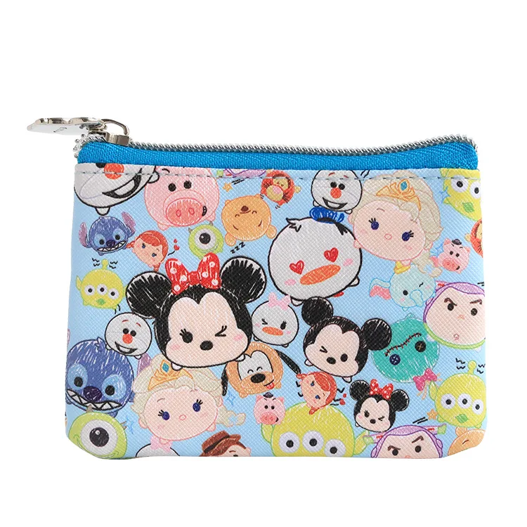 

Tsum Tsum Promotional Wholesale Custom Pu Leather Zipper Wallet Purse Mini Coin Purse Keychain