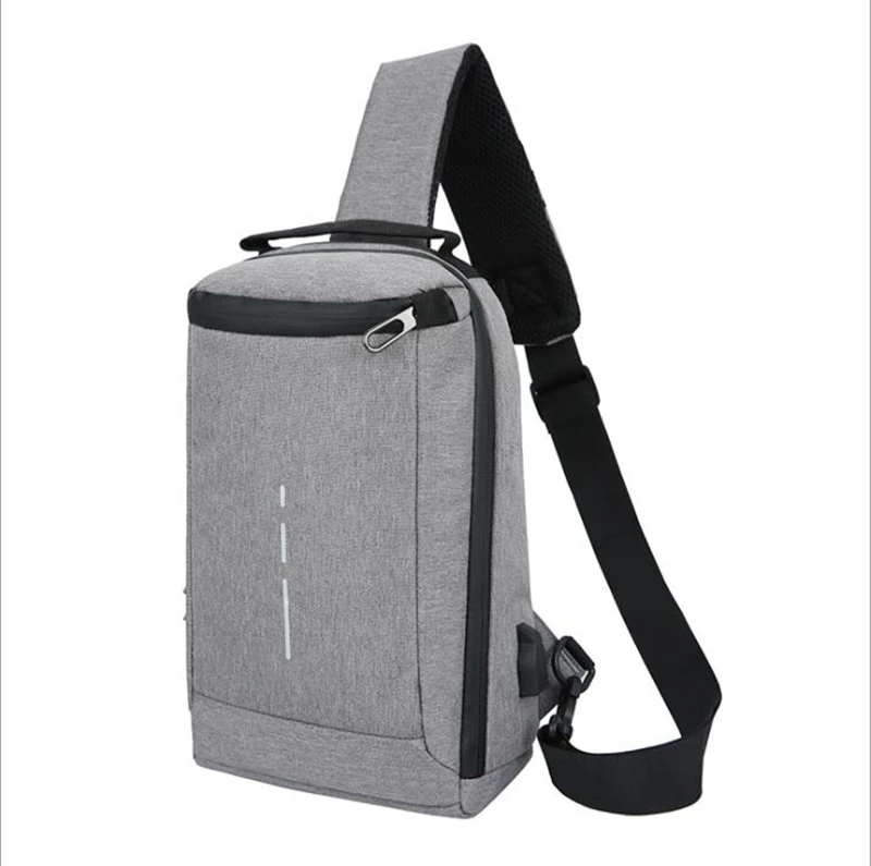 

New men Anti-theft chest bag waterproof fashion casual shoulder bag Oxford cloth USB crossbody messenger Headphone port bags, Colorful chest bag