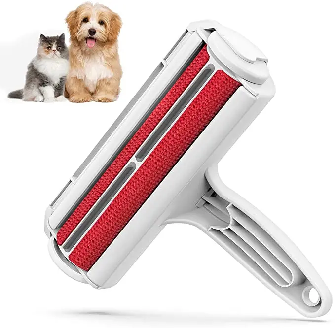 

Self-Cleaning lint pet hair remover roller brush double size dog grooming brush, Red and blue as pic