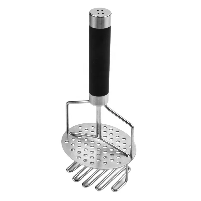 

Stainless steel manual food press mill potato fruit and vegetable grinder masher potato ricer, Silver