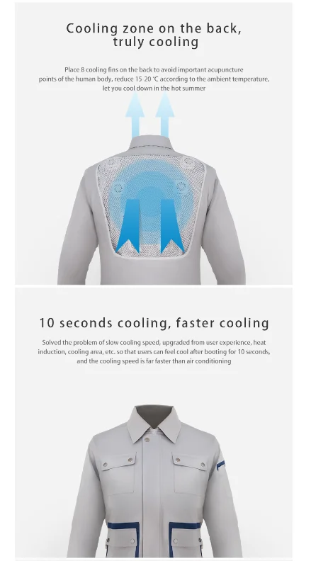 
wholesale fashion portable polyester cotton air conditioner clothes Jackets with lithium battery 