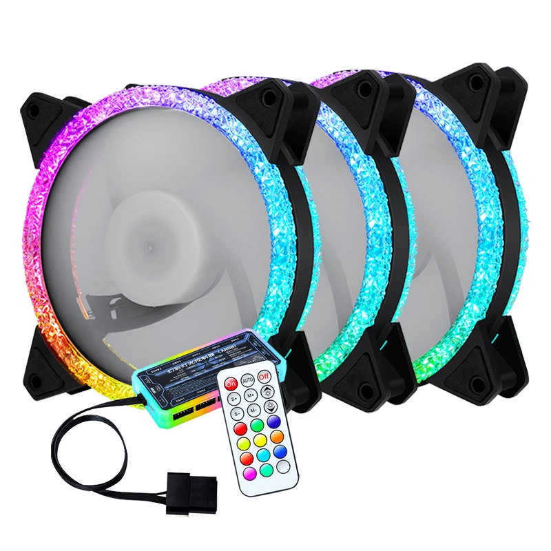 

High Performance Fan PC Computer Case 12V DC Cooling Fan Deepcool Ventilador RGB LED Fan With Controller Set, Multicolor-led light