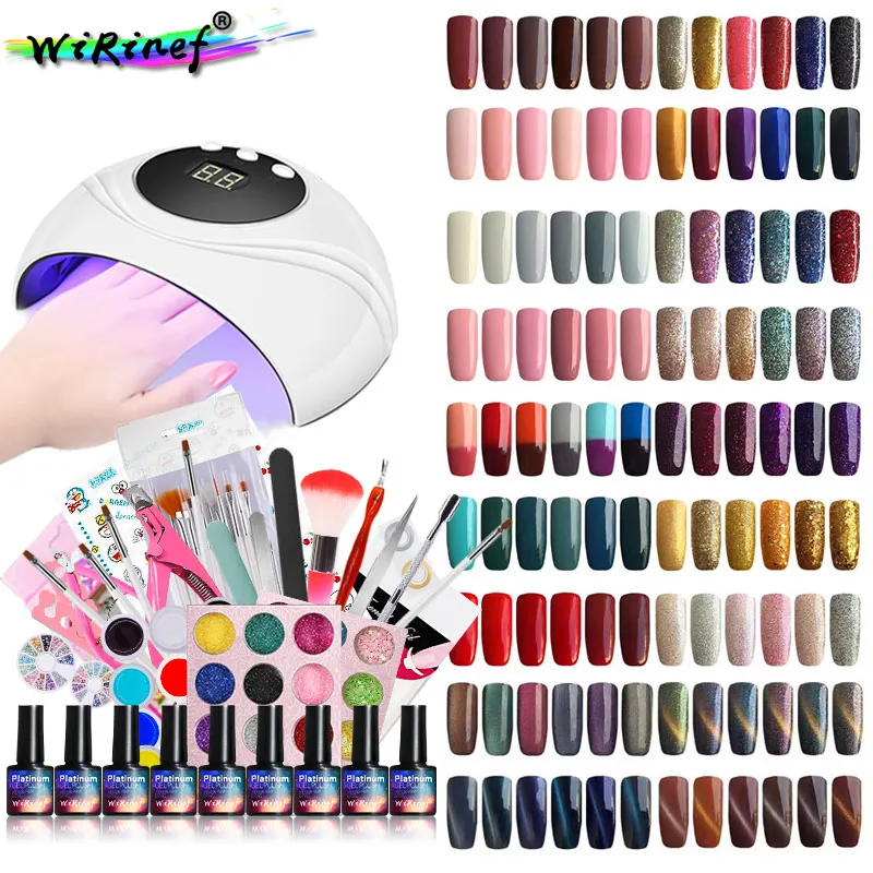 

Drop Shipping Nail Gel Polish Set UV LED Lamp Dryer Soak Off Manicure Set For DIY Nail Art Tools OEM, Customised