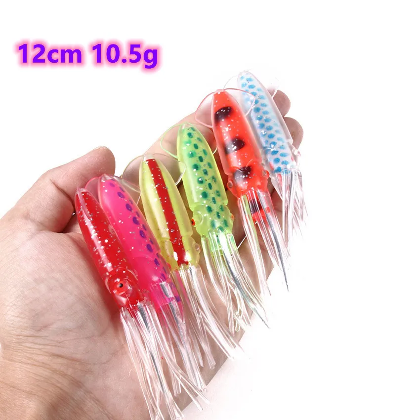 

4.53inch /12cm Squid Skirt Soft Lure for for Marlin Tuna Bait Sea Trolling Skirt Trailer Octopus Soft Squid fishing lures, 2 colors