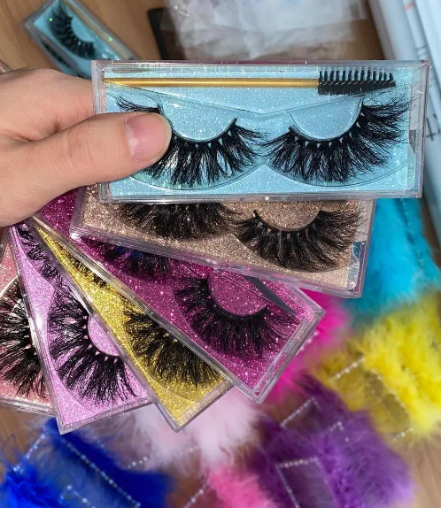 

Wholesale mink lashes with packaging eyeliner brush eyelash samples disposable mascara wand 3d mink 25mm eyelashes vendor, Black