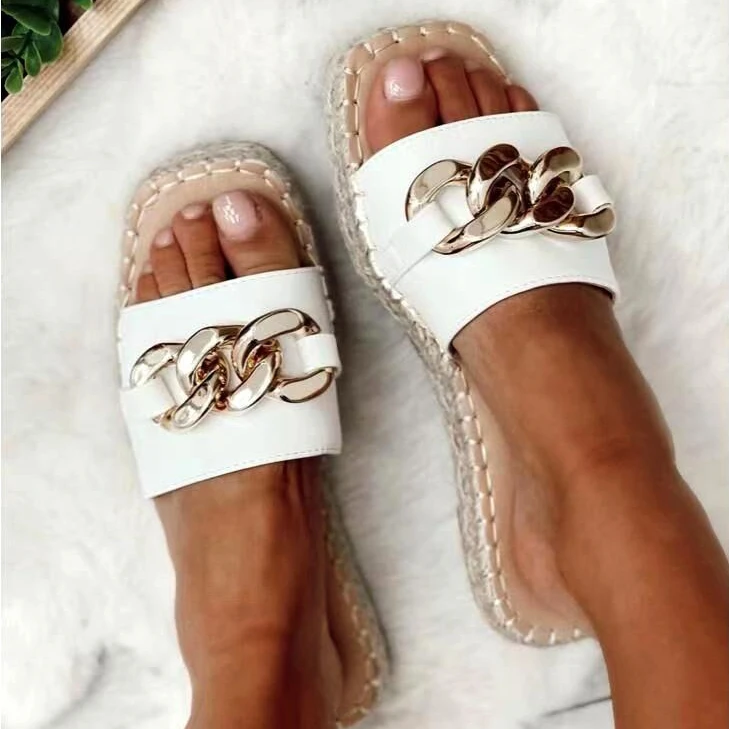 

New design fashion slipper women's sandals con plataforma women's sandals color white, Customized color