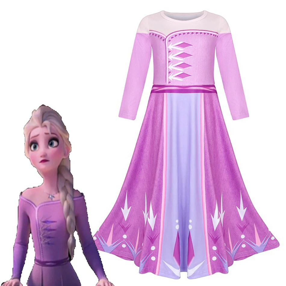 Girls  latest Cosplay Party Dress Up  Elsa Anna Frozen 2  Princess Suit Girls Kids Halloween cosplay Party  Dress Costume