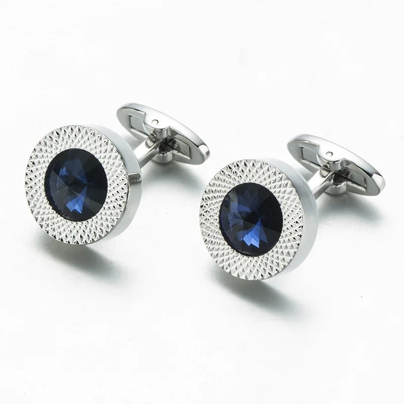 

Genuine French Style Shirt Cuffs Blue Crystal Fashion Gentleman Cufflinks / Luxury Cufflinks