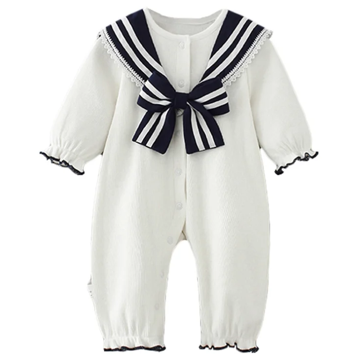

2021 new style baby romper cotton newborn clothes A2180, White