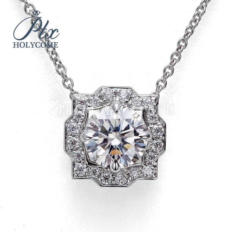 

Wholesale 925 Sterling Silver Personalized Necklace Jewelry Hip Hop Necklace With Zircon Moissanite Diamond Colar, White