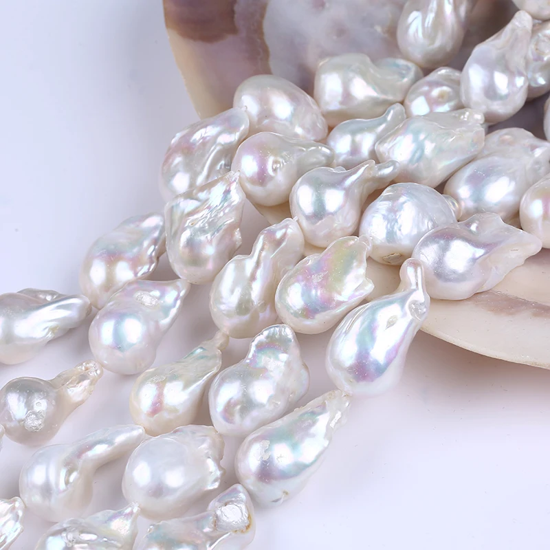 

17-18mm high quality irregular freshwater baroque pearl white color pearl