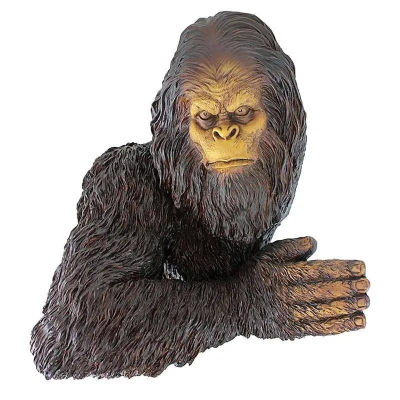 

Bashful Bigfoot Ferocious Ape Tree Statue Orangutan Sculpture Tree Hugger Decor Garden Yard Art Tree 3D Bigfoot Gorilla Decor, Brown