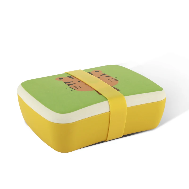 

Eco-friendly Bamboo Fibre Children Lunch Box Dishwasher Safe Natural Child Dinnerware Set bento box