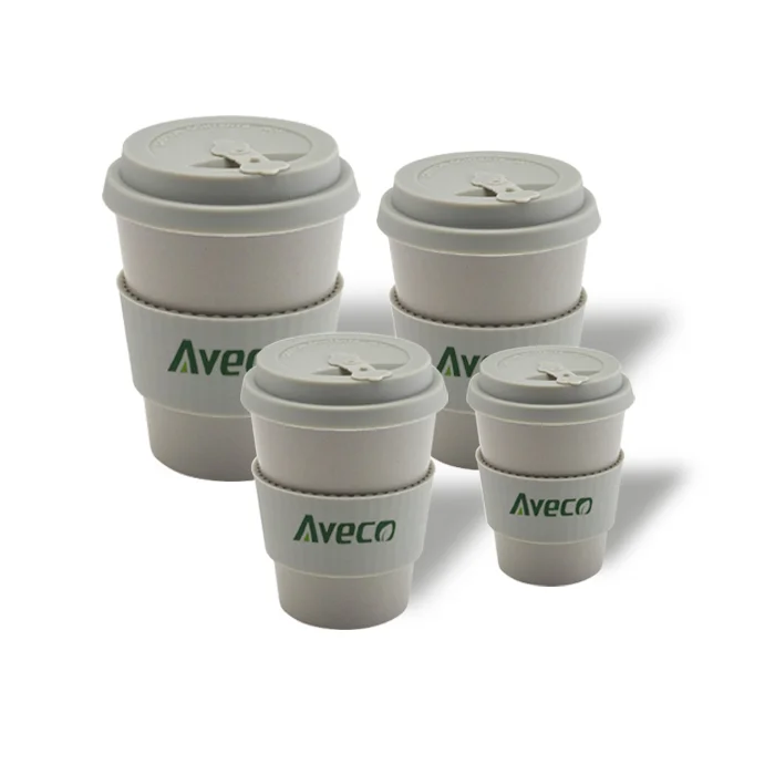 

biodegradable promotional natural bulk eco tea bamboo fiber travel coffee mug to go custom printed with silicone lid