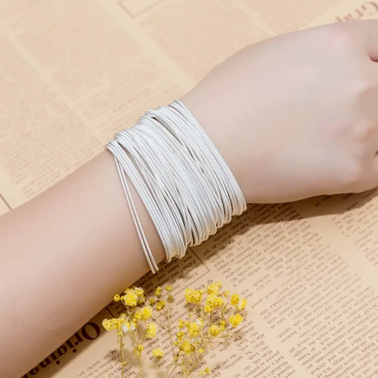 

Hengsheng Custom Silver Plated Stainless Steel 316L Guitar String Spring Bracelets