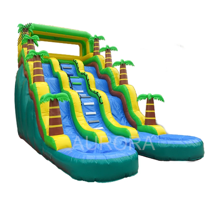 

double lane inflatable slide inflatable jumping slide with pool, Customized