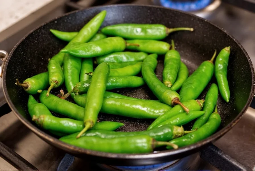 Step-by-step process of roasting green chilies over gas flame with proper blistering