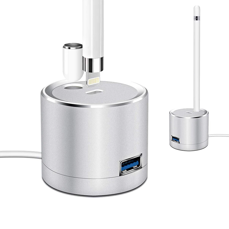 

Premium aluminium alloy charging holder stand for apple pencil, Silver