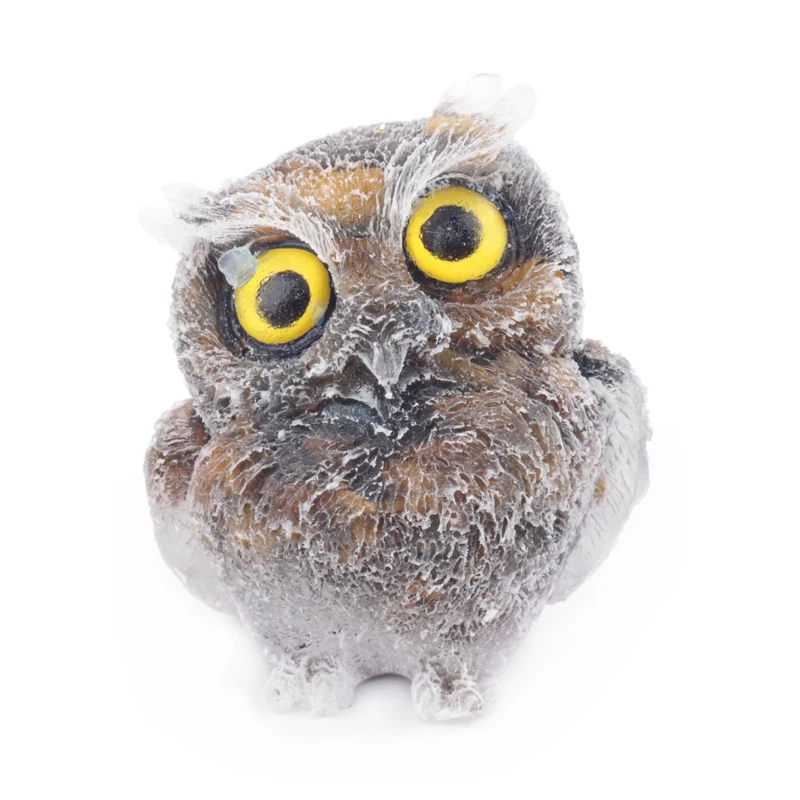 

Wholesale artificial crystal chips resin owl for gift