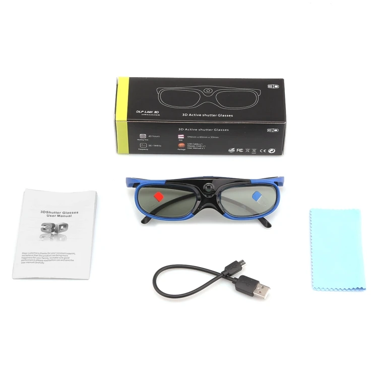 Universal Battery High Quality DLP Active Shutter 3D Active Glasses for shutter 3D DLP projector