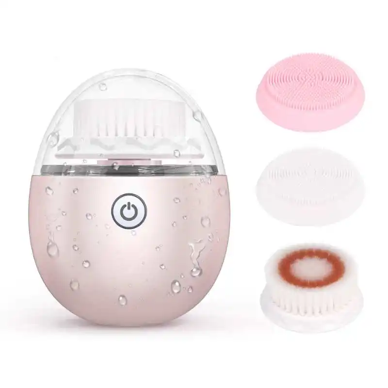 

2019 best selling facial makeup deep cleanser waterproof wireless rechargeable beauty cleaning instrument facial cleansing brush, Pink purple blue