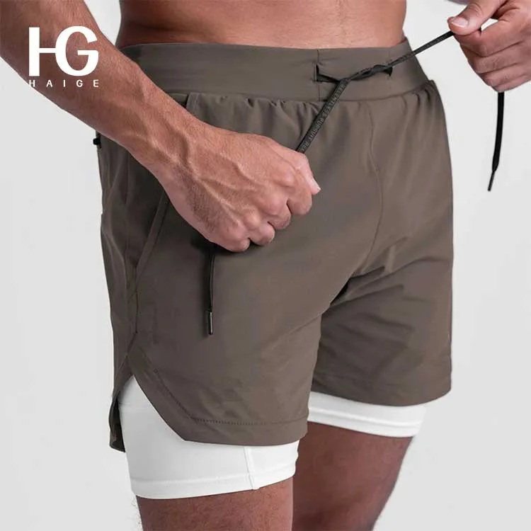 

Wholesale Shorts For Men High Quality Custom Male Shorts 2 In 1 Running Polyester Gym Shorts Men