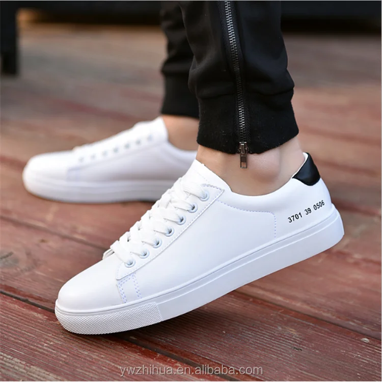 

Men Casual Shoes White Shoes Student Pu Board Shoes, Picture