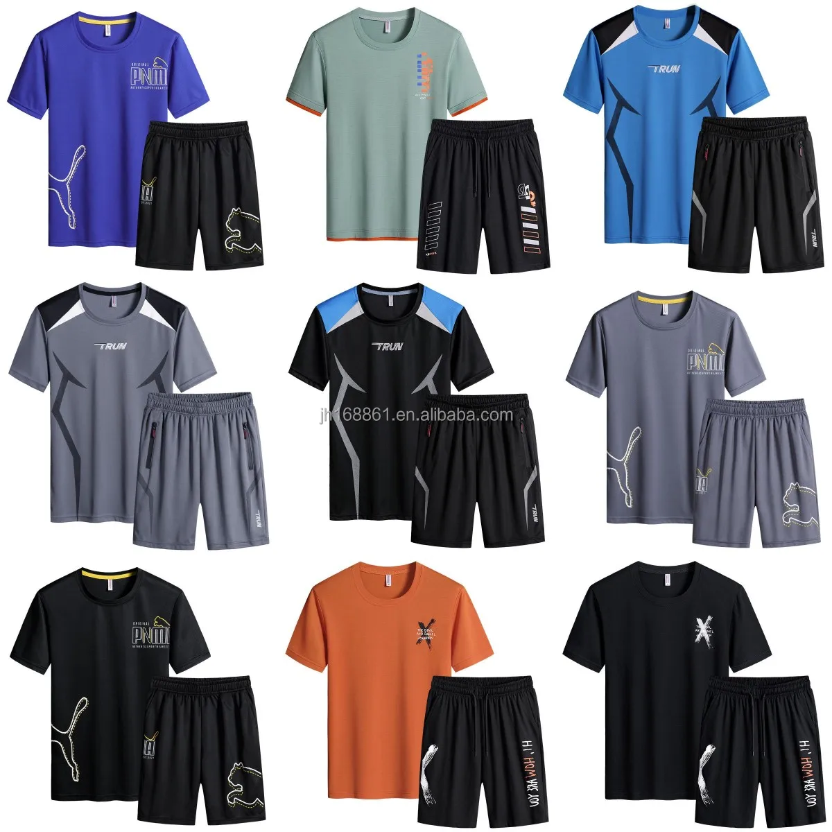 

2022 Leisure fitness ordinary sports jogging outdoor summer sports suit 2 men's sports suit short set wholesale, Customized color