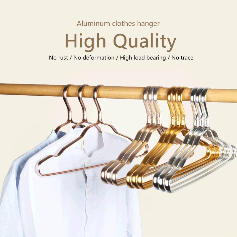 

Aluminum clothes hanger coat hanger luxury hotel apartment home wardrobe hanger no rust metal drying hanger
