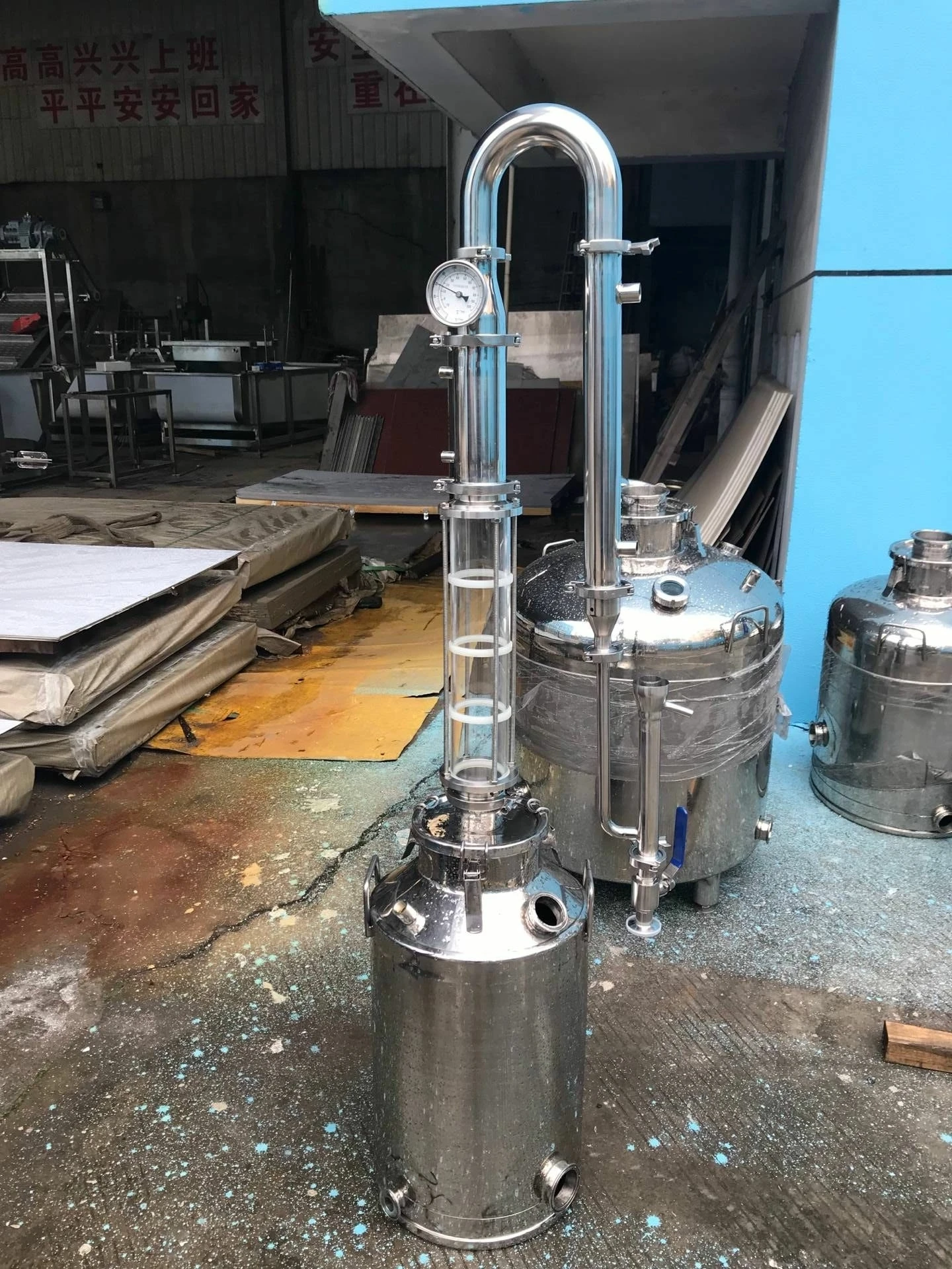 Home Alcohol Glass Flute Distillation Column With Copper Bubble Plate 50liter Buy Glass Flute