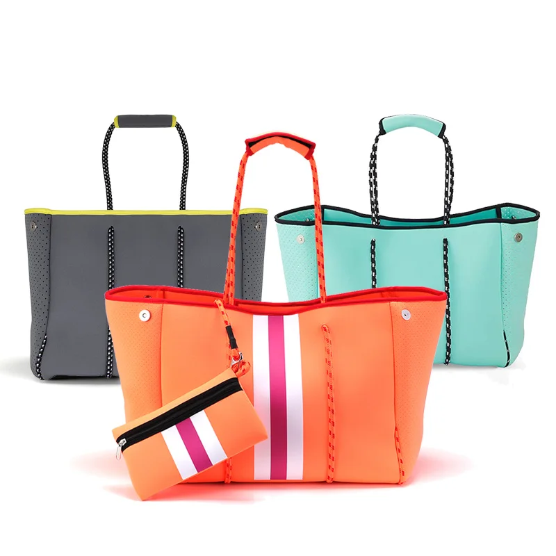 

Hot sale 2023 New Large capacity Luxury neoprene beach handbag Waterproof tote beach bag for women