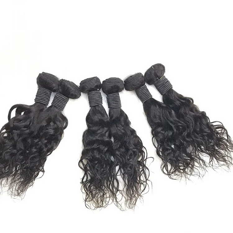 

Full bundles 100% natural remy human hair 10 Inch Water Wave weft cuticle aligned ,9a wholesale virgin hair