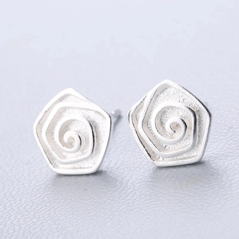 

2021 Sailing Jewelry 925 Silver Needle Ear Pin Star Heart Shaped Stud Earring Geometric Stud Earring