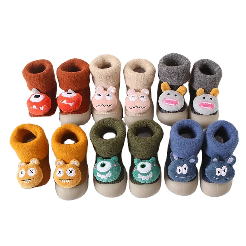 

Non-Skid Floor Slipper Children Breathable Thick Indoor Outdoor Winter Warm Socks Shoes, 6 colors